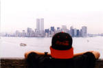 My son Nick looking at the New York City skyline.