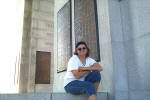 Elaine at Pennsylannia monument at Gettysburg